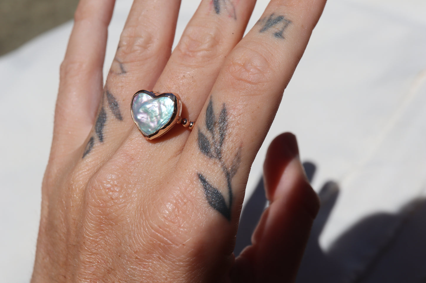 Heart Pearl ring