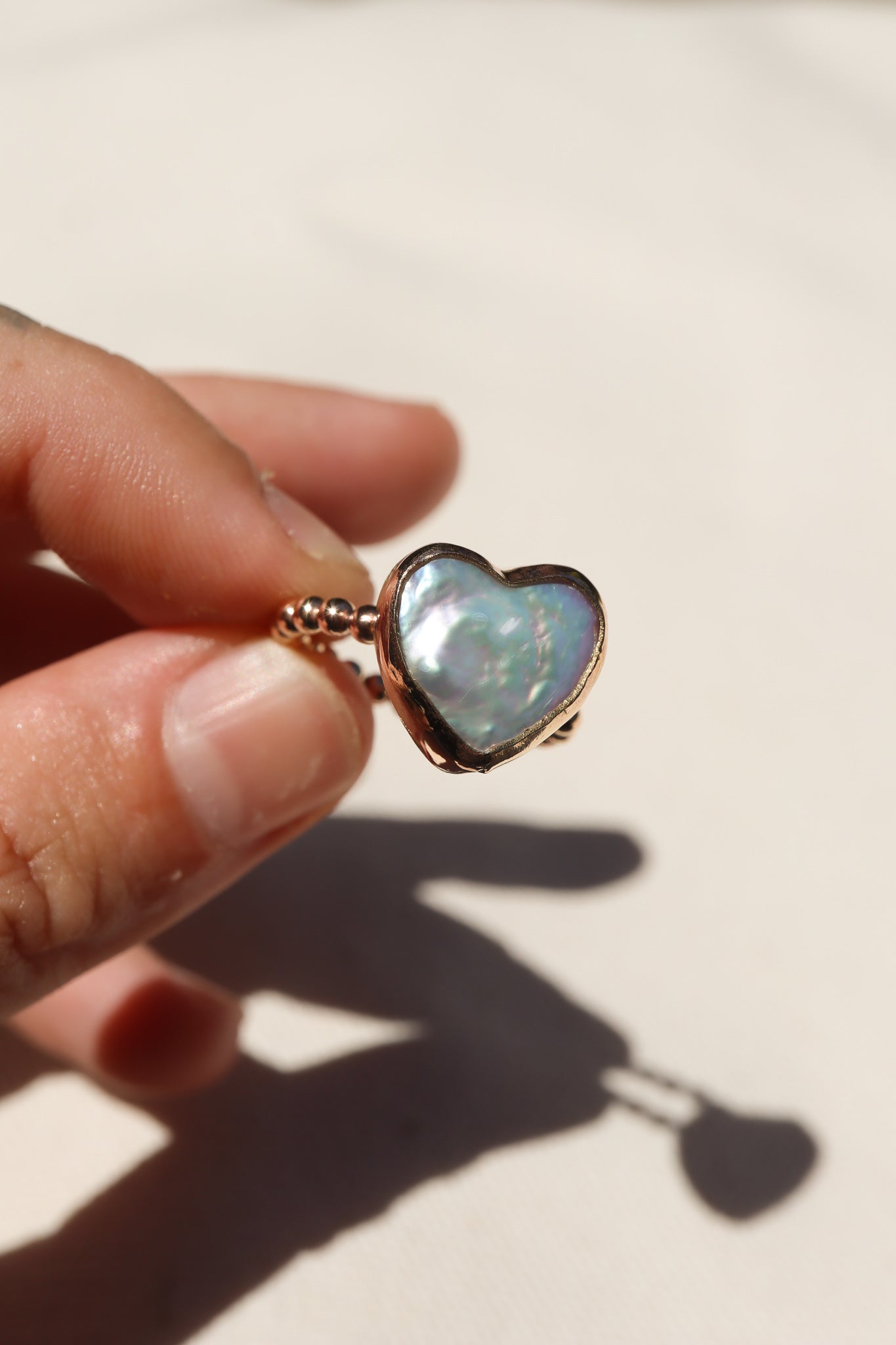 Heart Pearl ring
