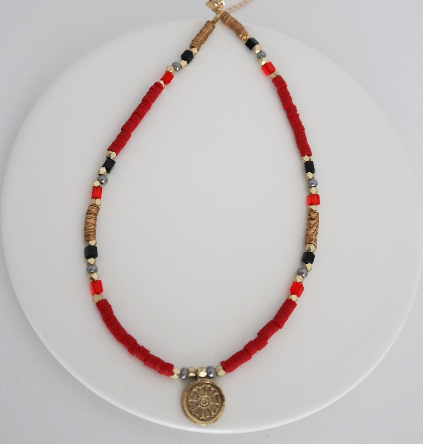 Red lotus necklace